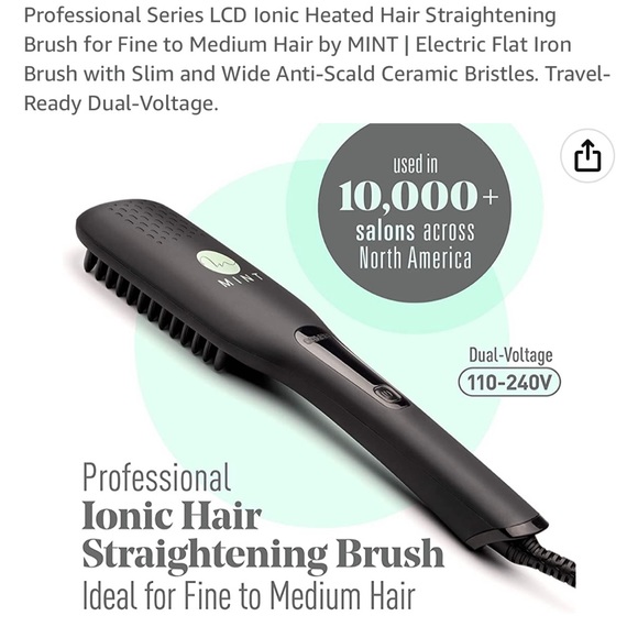 MINT LCD Professional series Ionic Hair Straightener for fine to medium hair - Picture 6 of 15